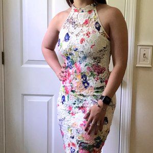 Multi-colored floral midi
